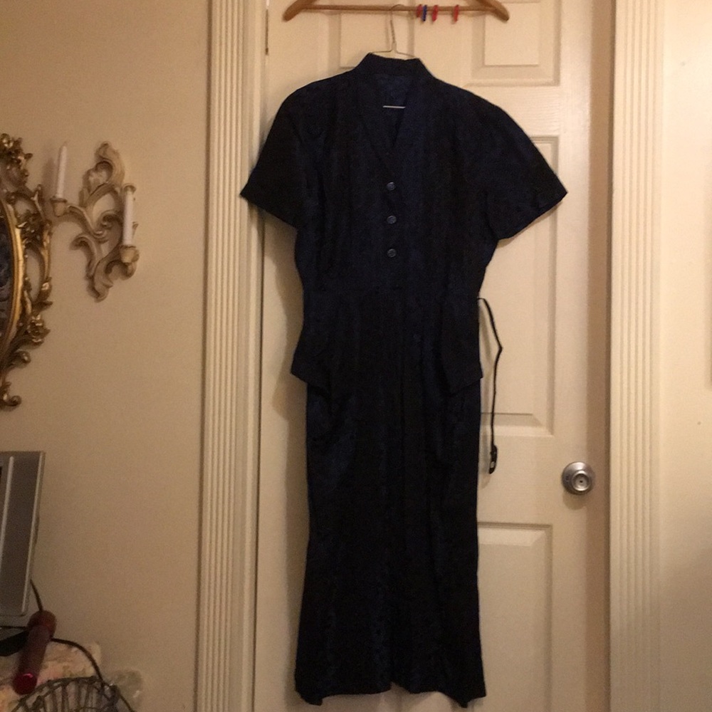 Vintage 40’s satin brocade dress